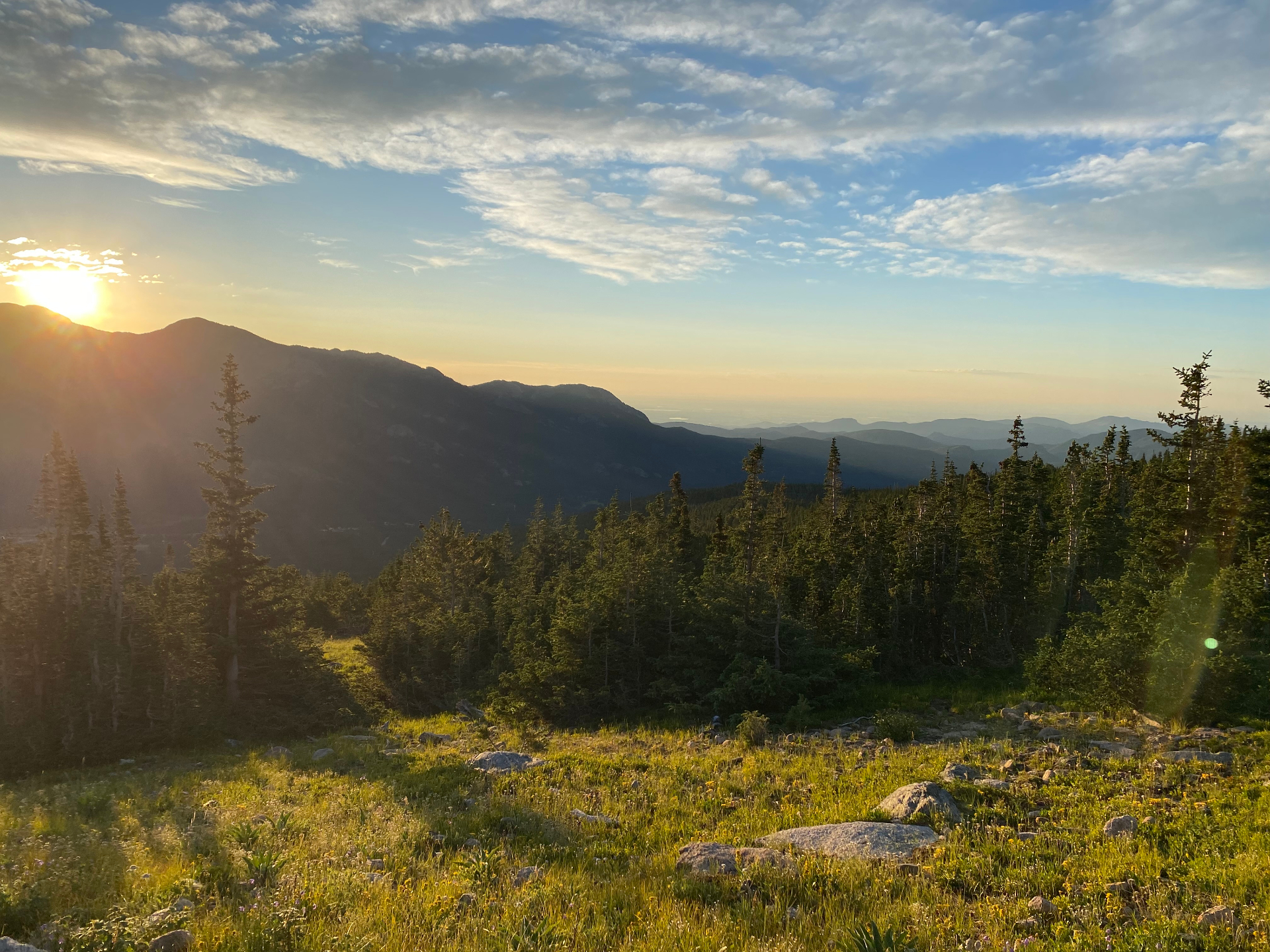 Sunrise over the Rocky Mountains